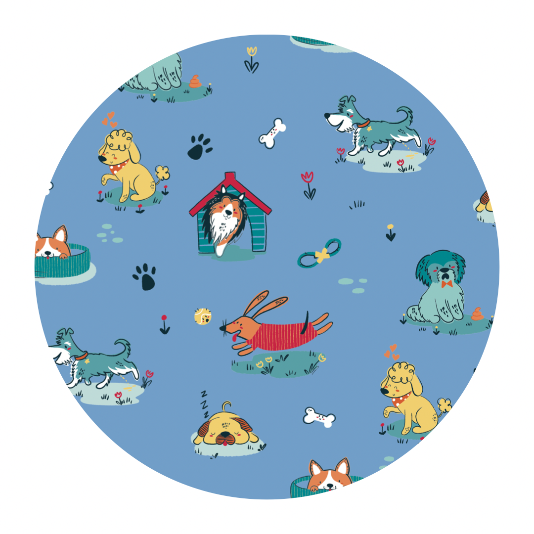 Dawson's Puppy Party Two-Piece Pajama Set Blue